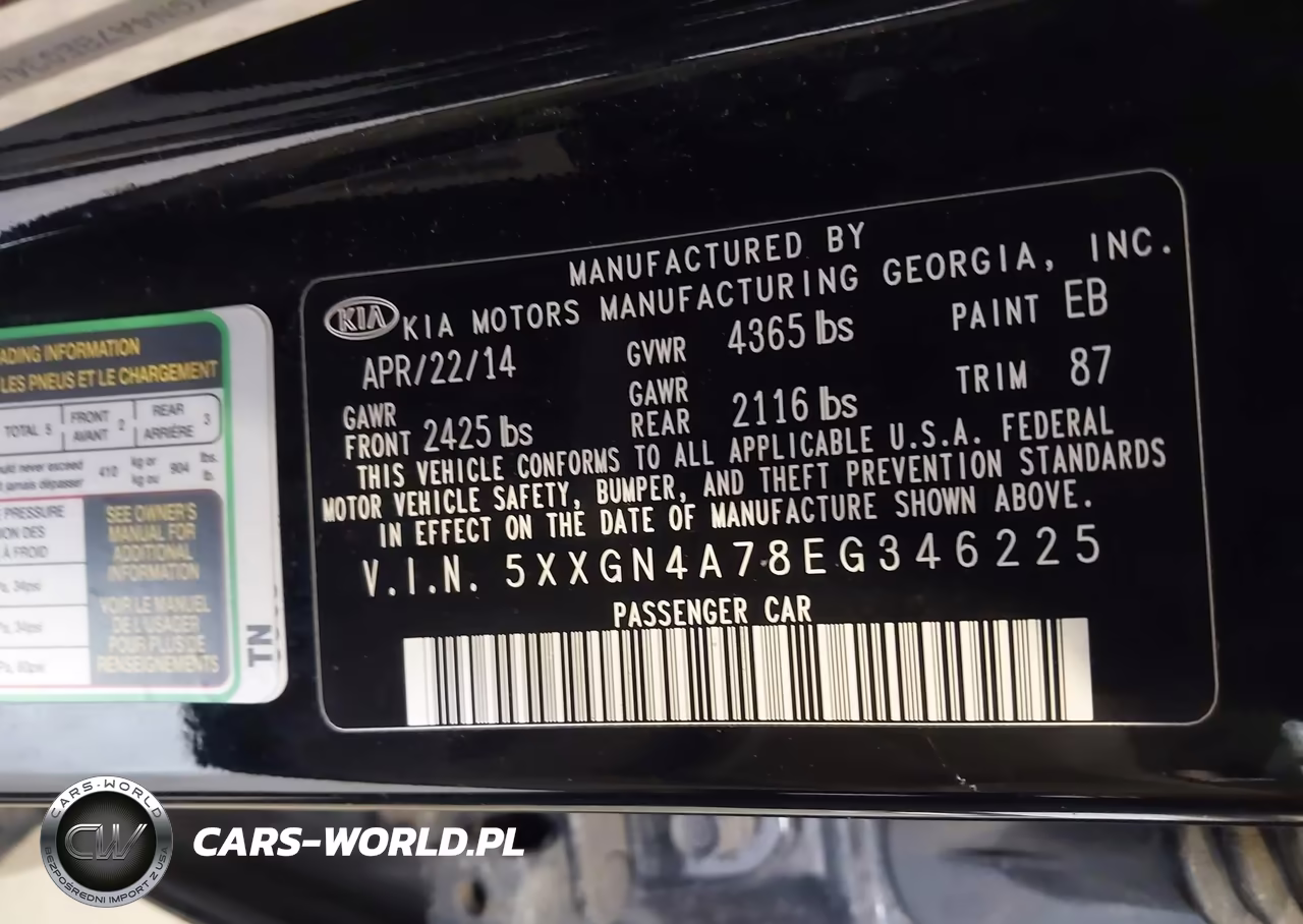 2014 Kia Optima Ex VIN:5XXGN4A78EG346225 - 9