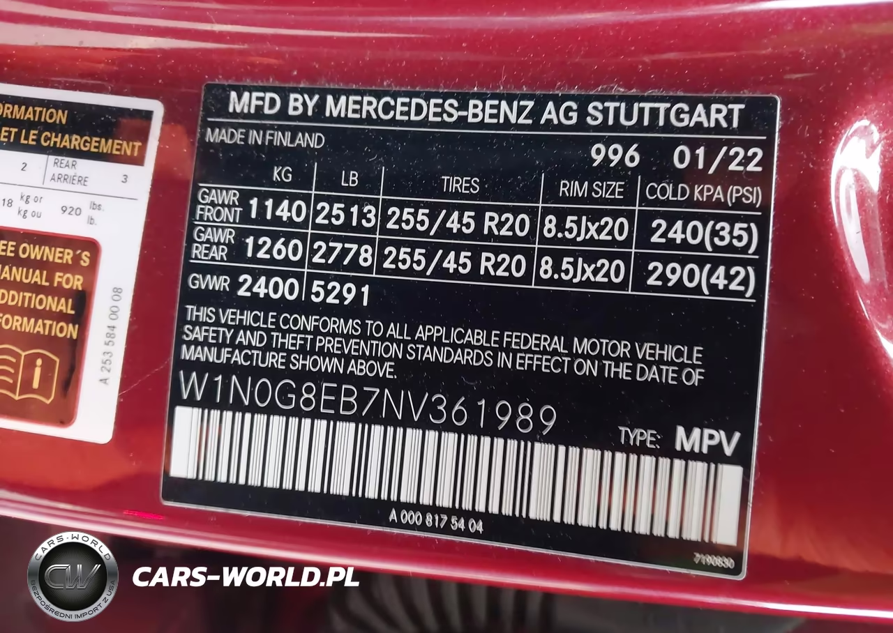 2022 Mercedes-Benz Glc 300 4Matic Suv VIN:W1N0G8EB7NV361989 - 9