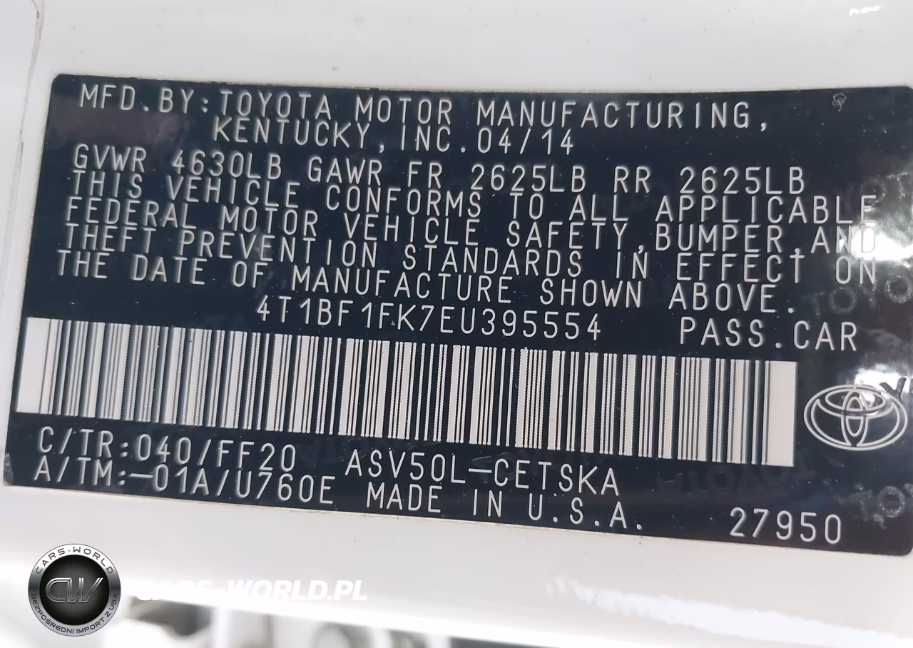2014 Toyota Camry Se VIN:4T1BF1FK7EU395554 - 9