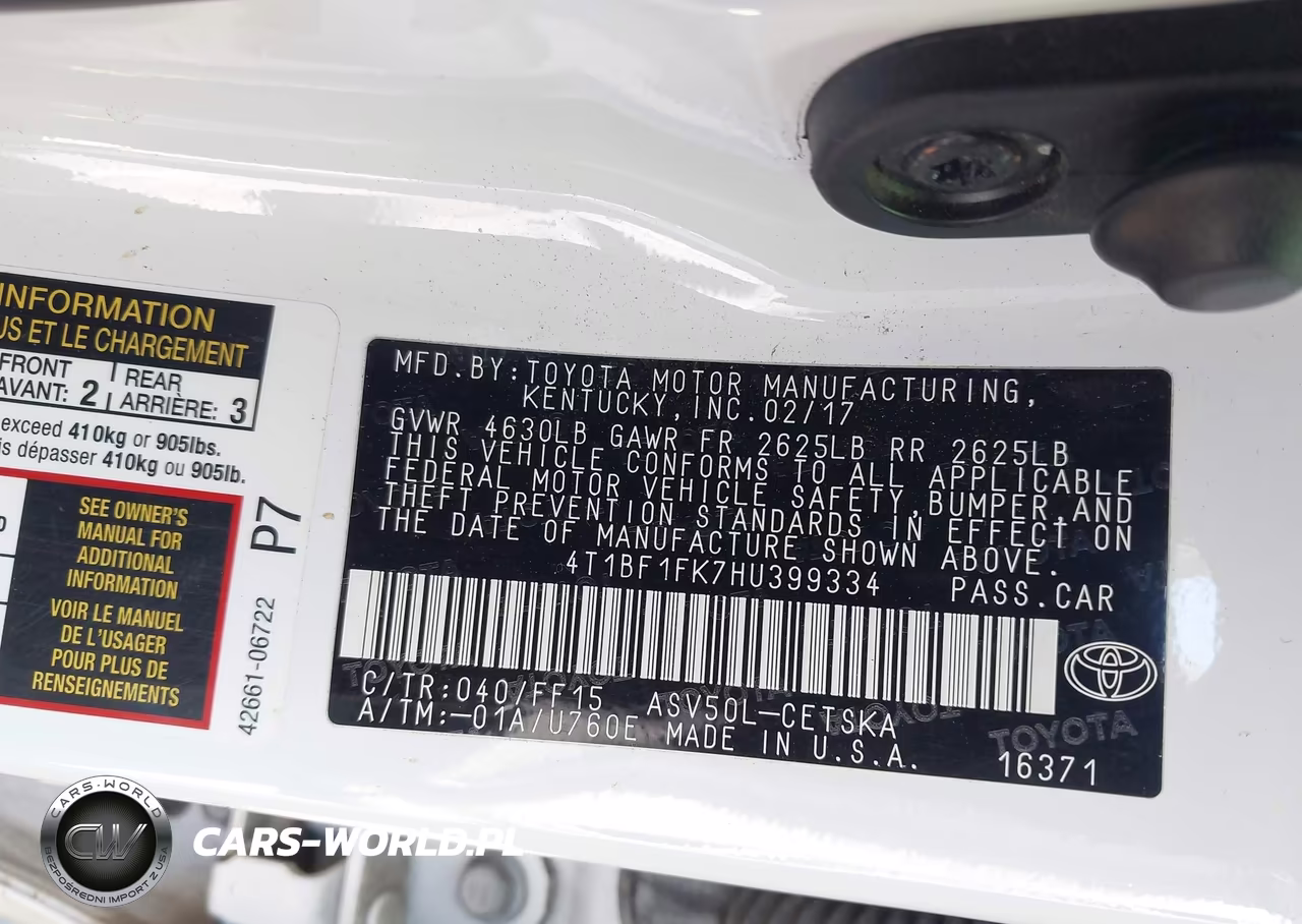 2017 Toyota Camry Se VIN:4T1BF1FK7HU399334 - 9