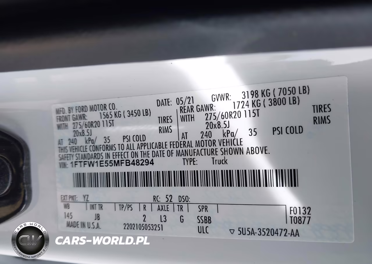 2021 Ford F-150 Xl VIN:1FTFW1E55MFB48294 - 9
