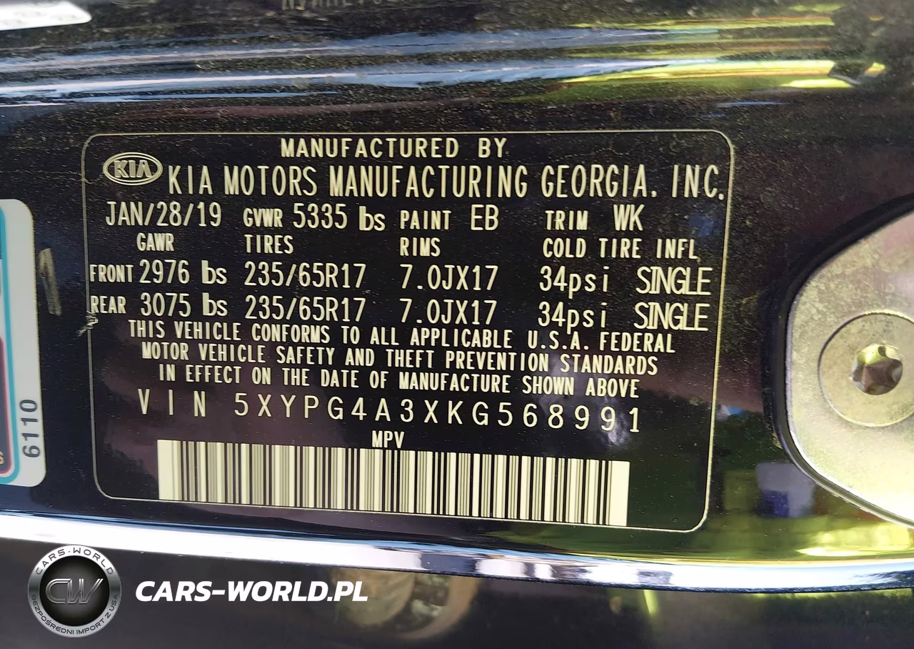 2019 Kia Sorento 2.4L Lx VIN:5XYPG4A3XKG568991 - 9