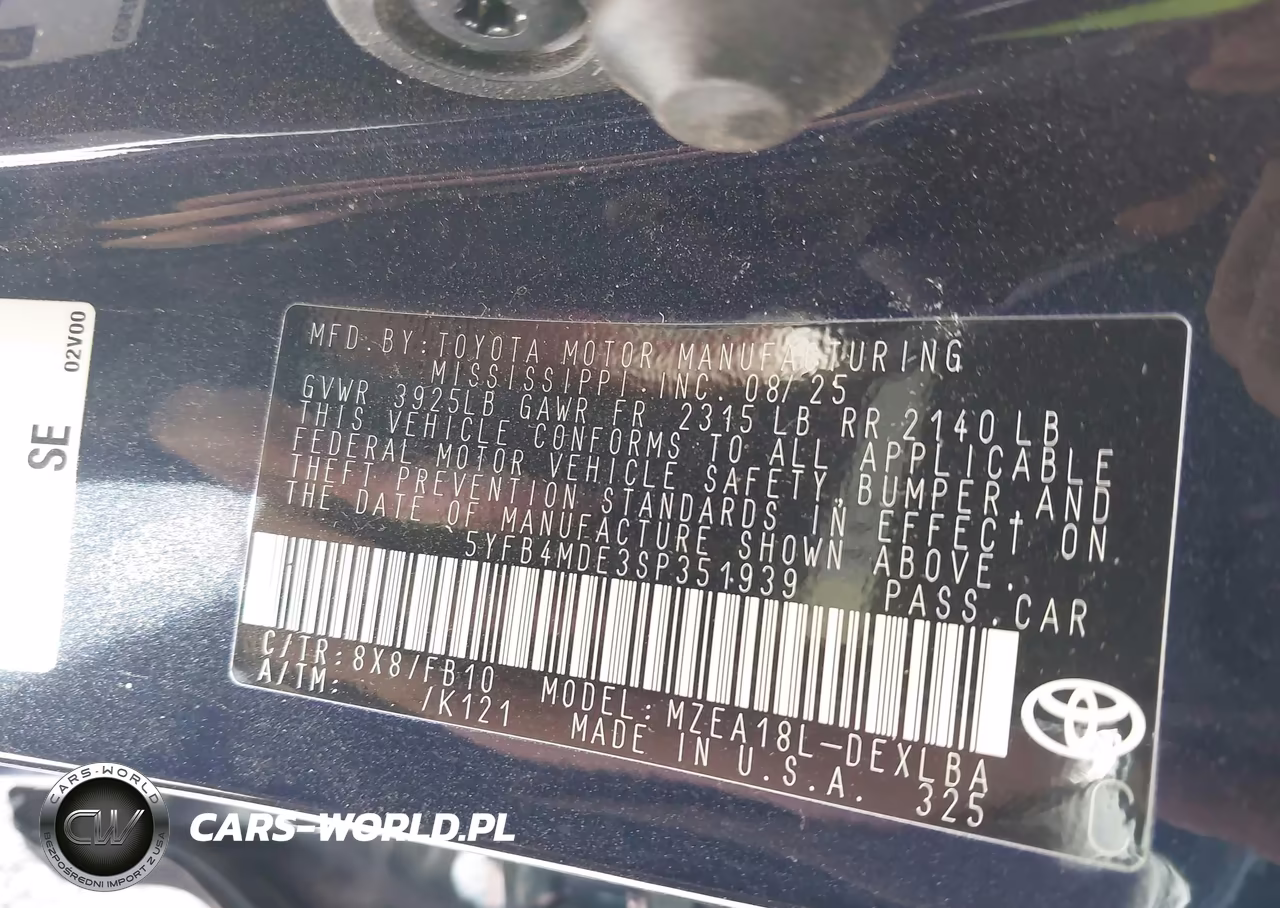 2025 Toyota Corolla Le VIN:5YFB4MDE3SP351939 - 9