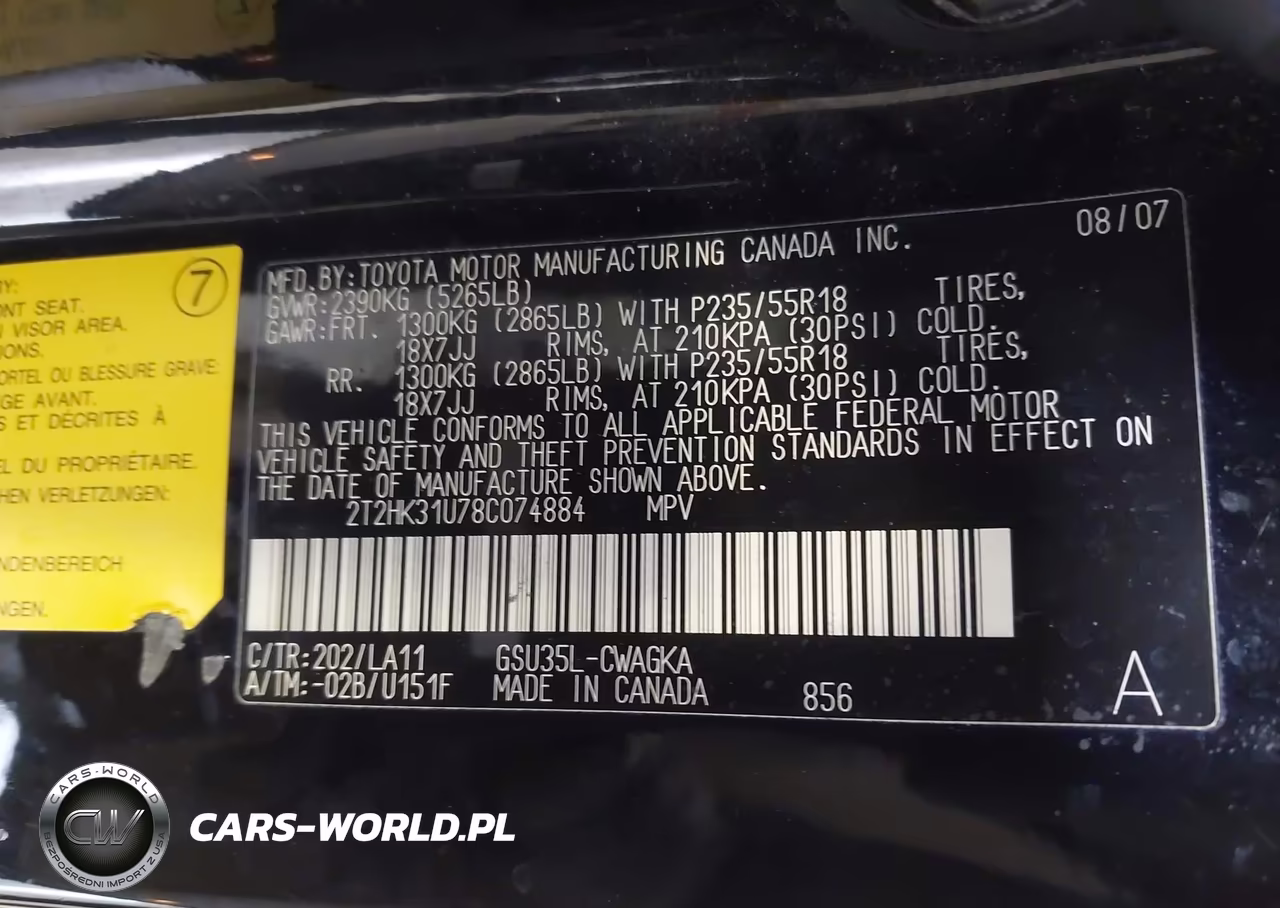 2008 Lexus Rx 350 VIN:2T2HK31U78C074884 - 9