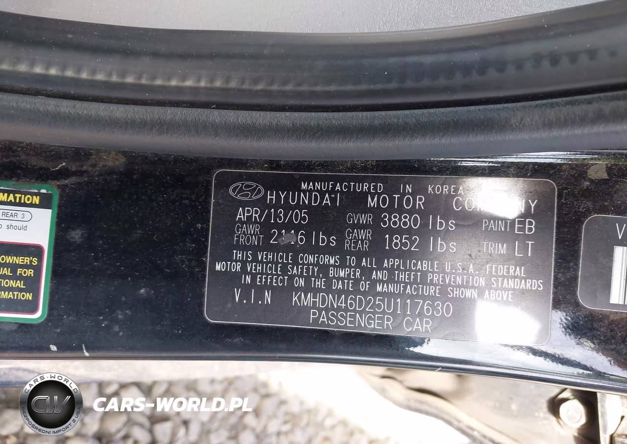 2005 Hyundai Elantra Gls-Gt VIN:KMHDN46D25U117630 - 9