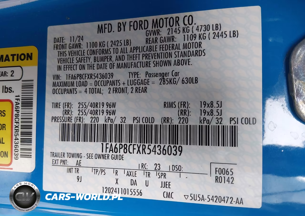 2024 Ford Mustang Gt Premium Fastback VIN:1FA6P8CFXR5436039 - 9