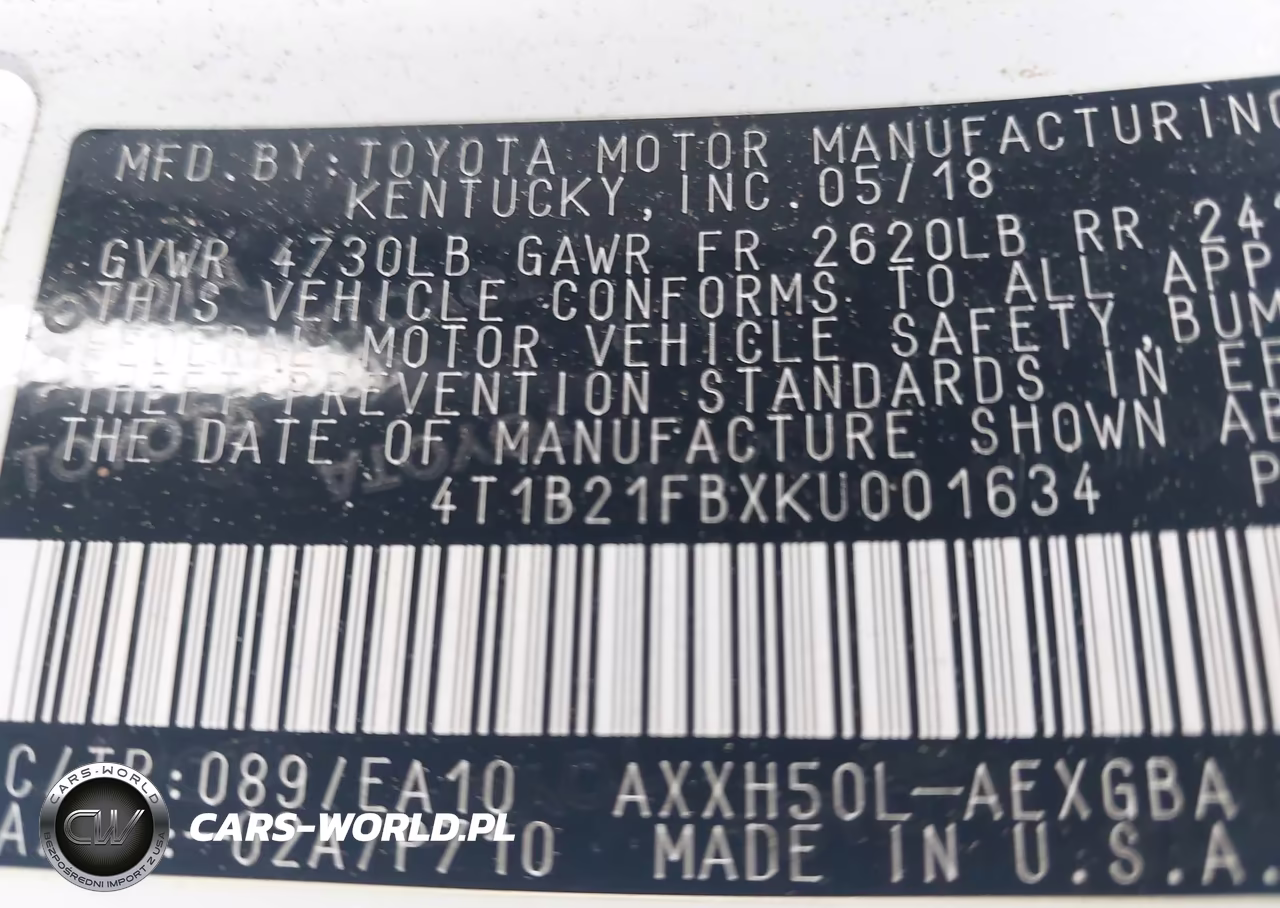 2019 Toyota Avalon Hybrid Xle VIN:4T1B21FBXKU001634 - 9
