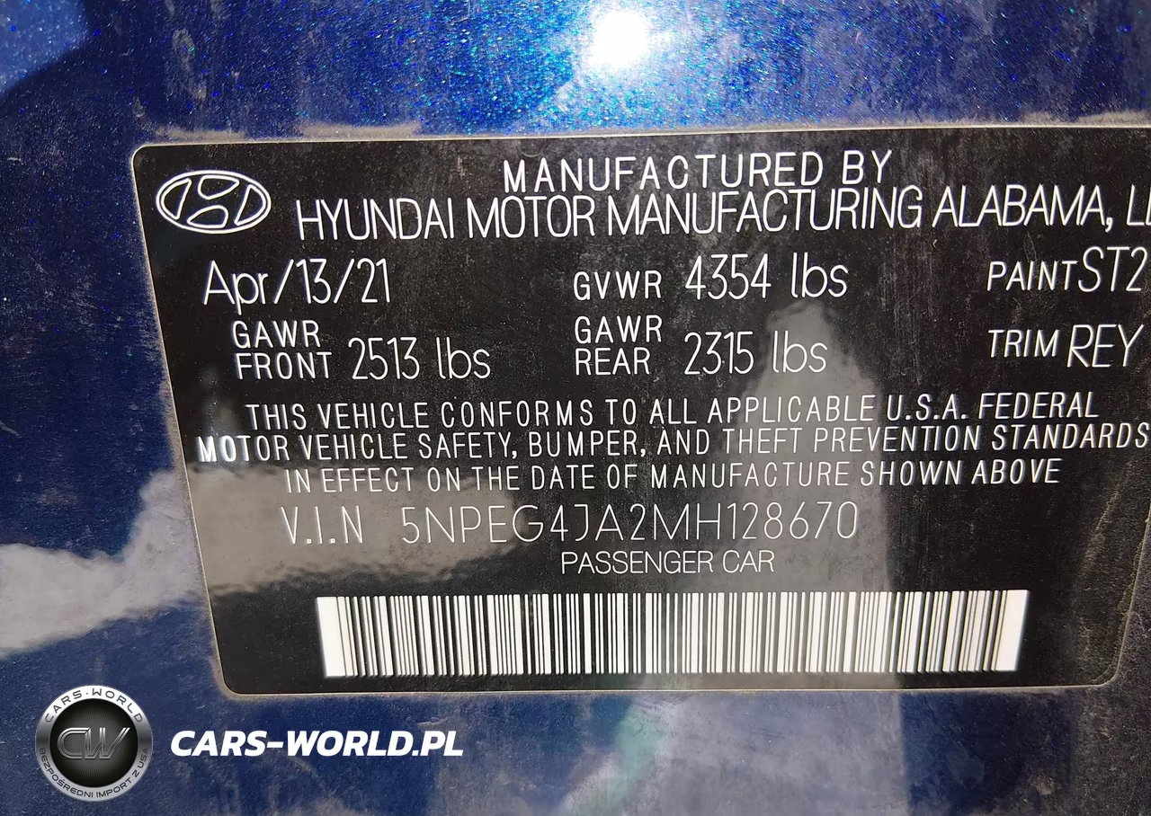 2021 Hyundai Sonata Se VIN:5NPEG4JA2MH128670 - 9