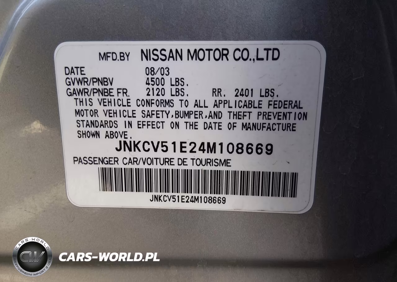 2004 Infiniti G35 VIN:JNKCV51E24M108669 - 9