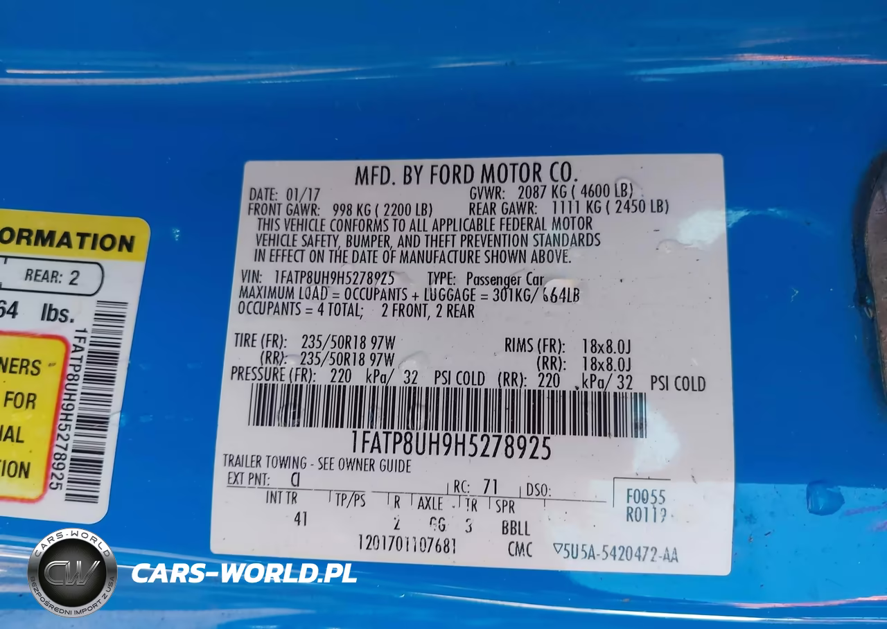 2017 Ford Mustang Ecoboost Premium VIN:1FATP8UH9H5278925 - 9