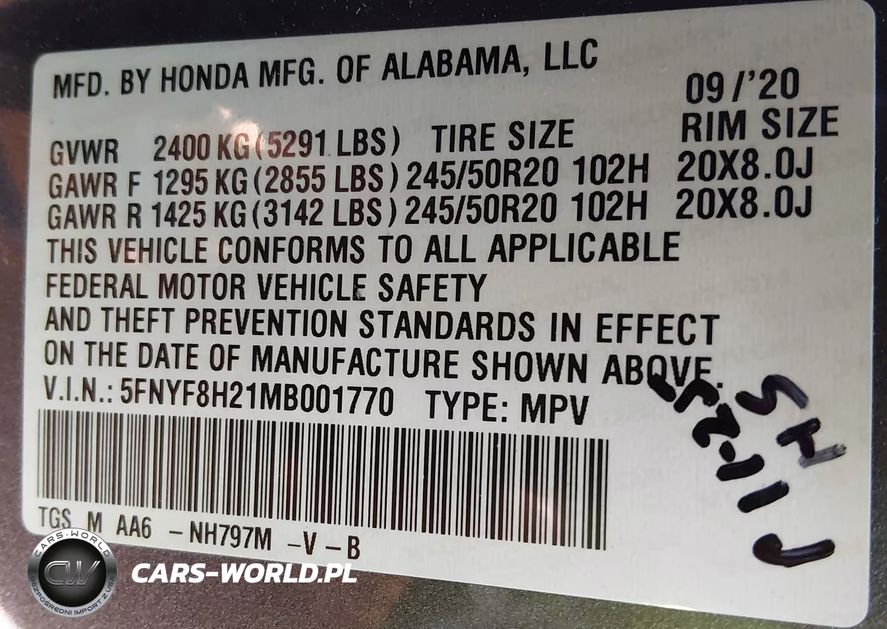 2021 Honda Passport Awd Sport VIN:5FNYF8H21MB001770 - 9
