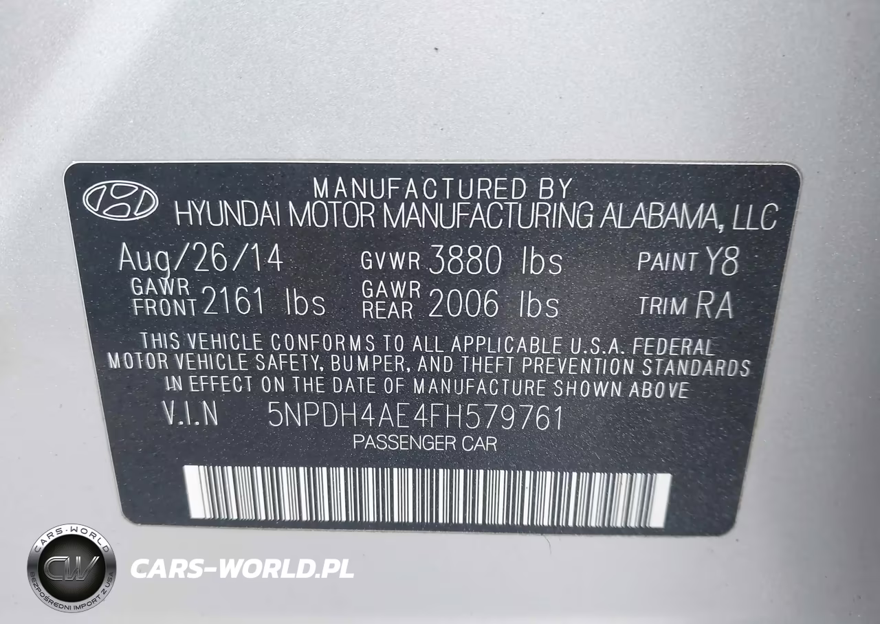 2015 Hyundai Elantra Se VIN:5NPDH4AE4FH579761 - 9