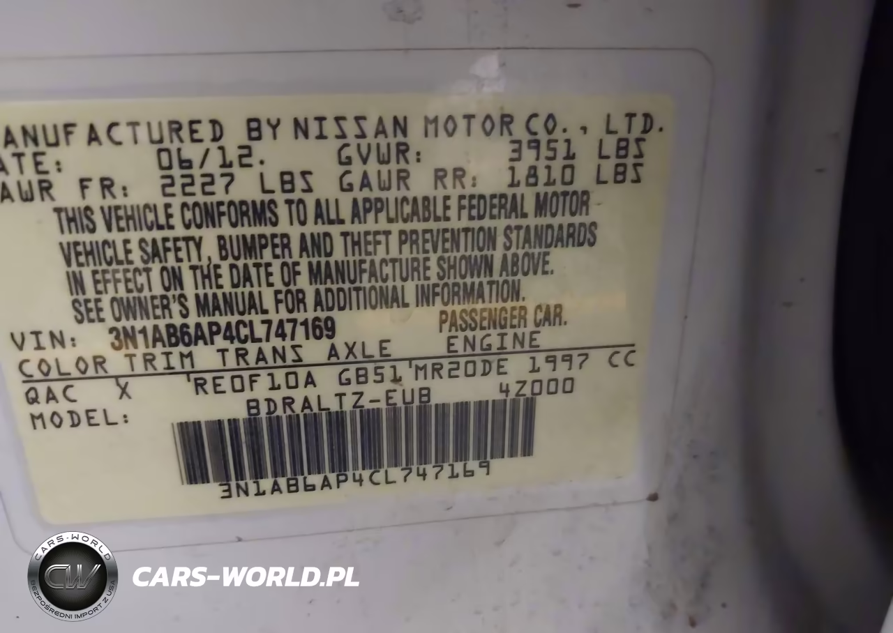 2012 Nissan Sentra 2.0 S VIN:3N1AB6AP4CL747169 - 9