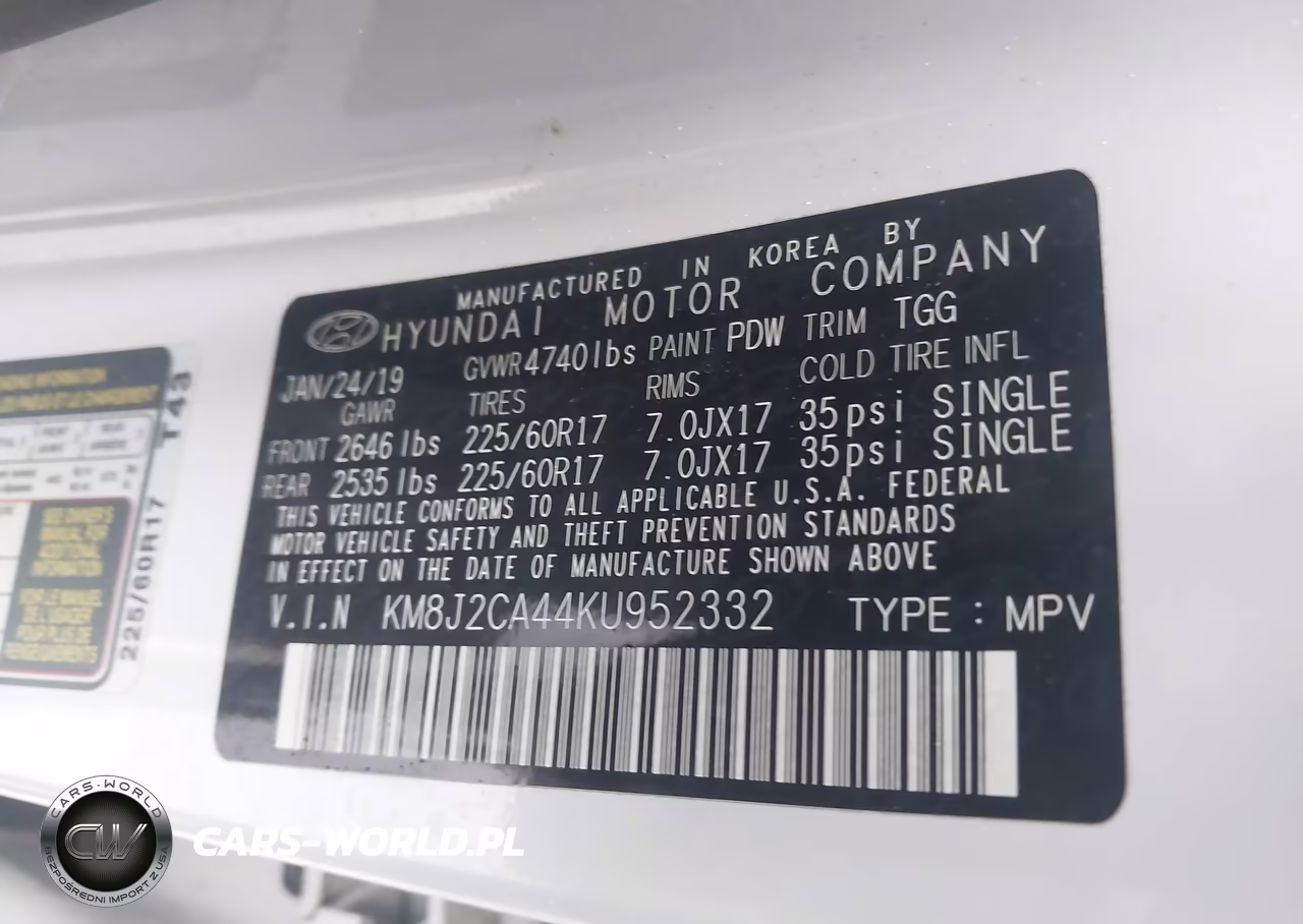 2019 Hyundai Tucson Se VIN:KM8J2CA44KU952332 - 9