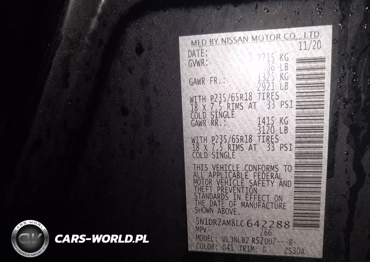 2020 Nissan Pathfinder S 4Wd VIN:5N1DR2AM8LC642288 - 9