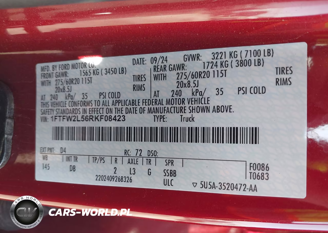 2024 Ford F-150 Stx VIN:1FTFW2L56RKF08423 - 9