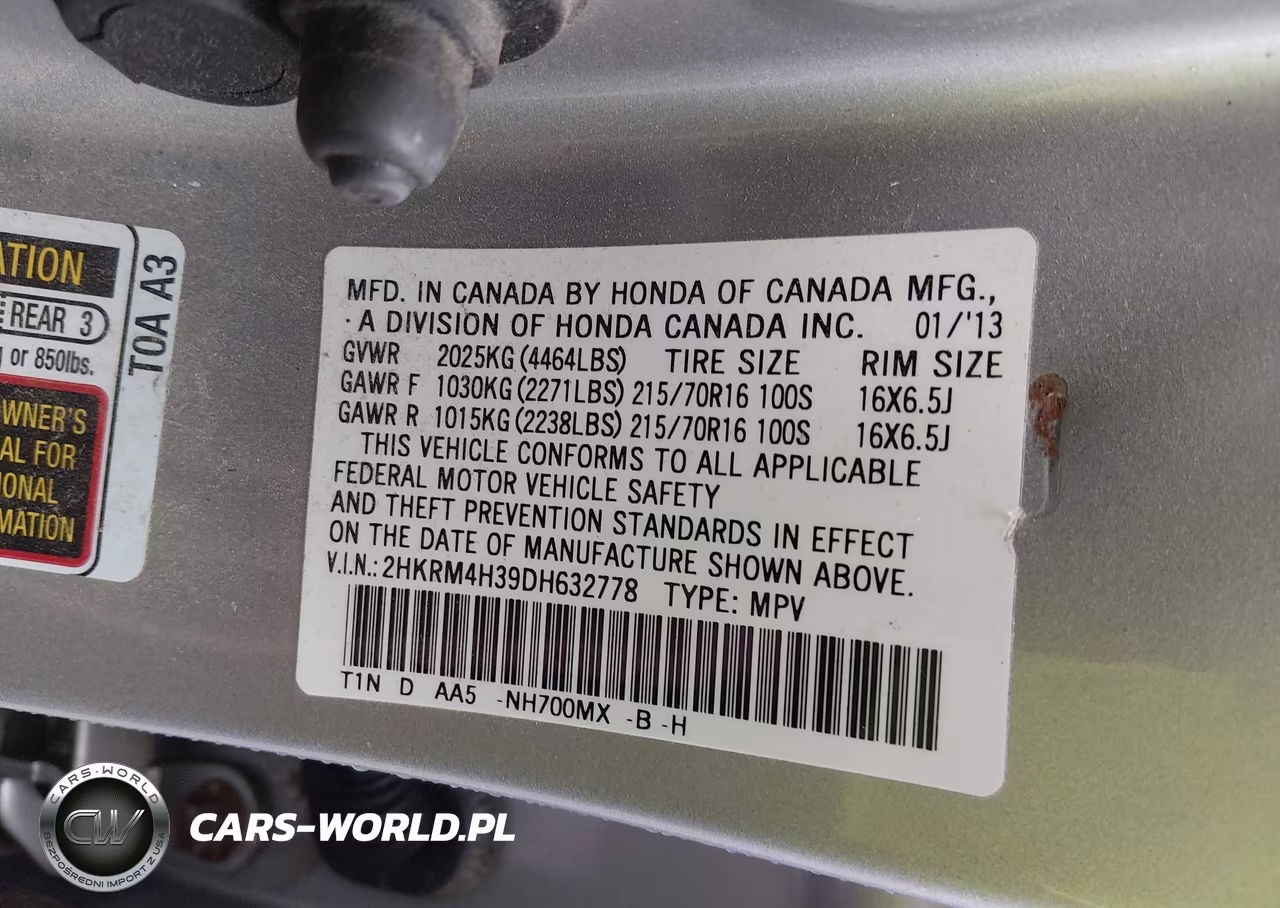 2013 Honda Cr-V Lx VIN:2HKRM4H39DH632778 - 9