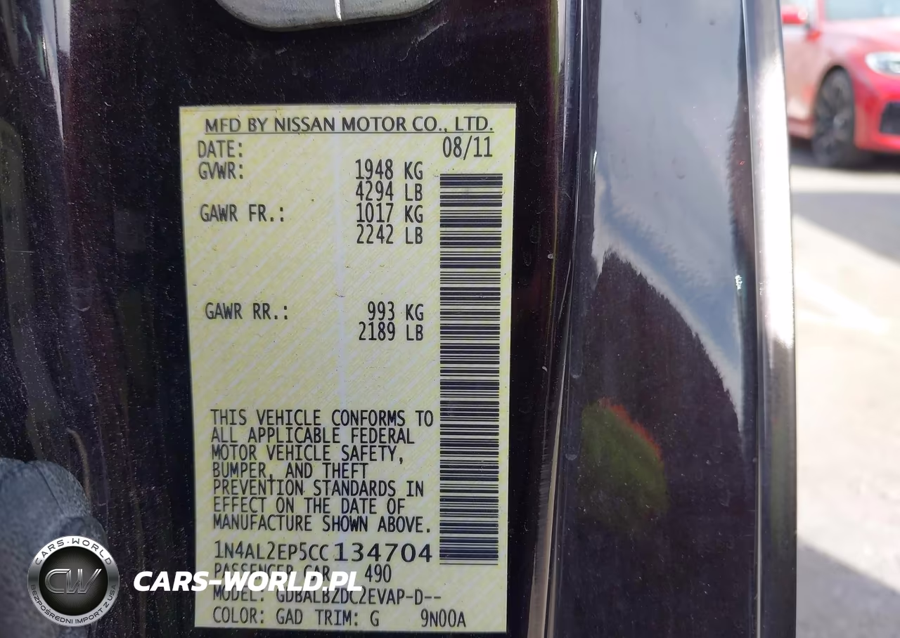 2012 Nissan Altima 2.5 S VIN:1N4AL2EP5CC134704 - 9