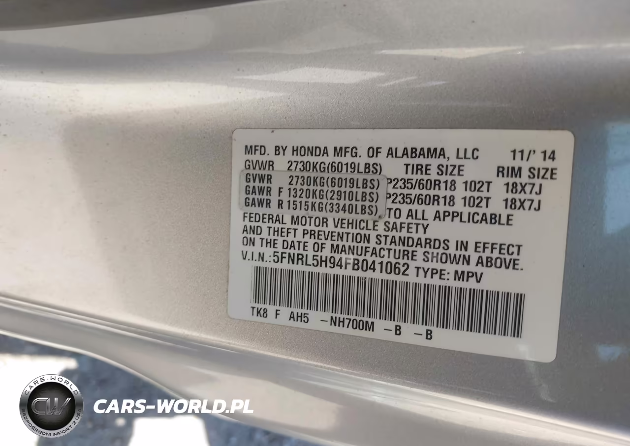 2015 Honda Odyssey Touring-Touring Elite VIN:5FNRL5H94FB041062 - 9