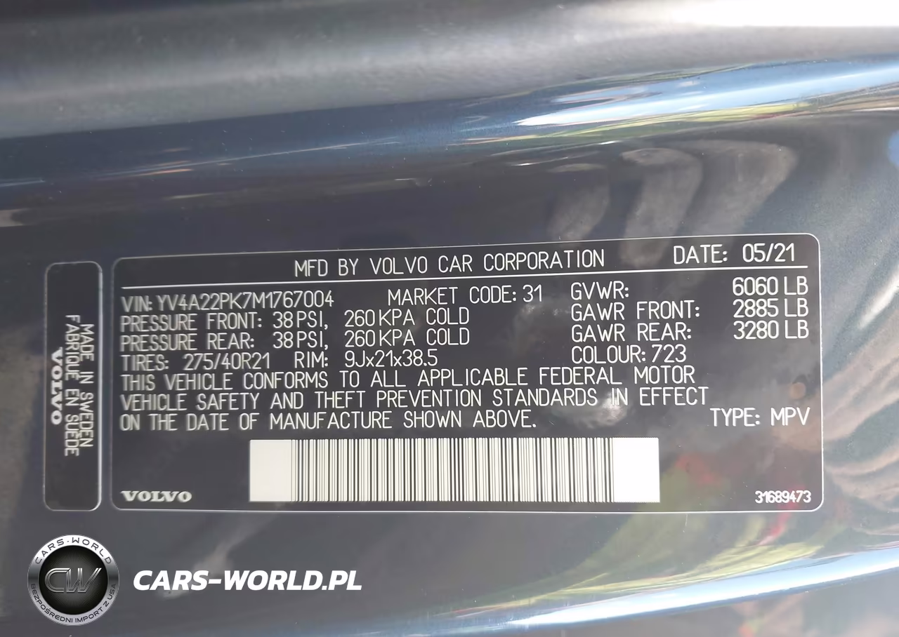 2021 Volvo Xc90 T6 Momentum 7 Passenger VIN:YV4A22PK7M1767004 - 9