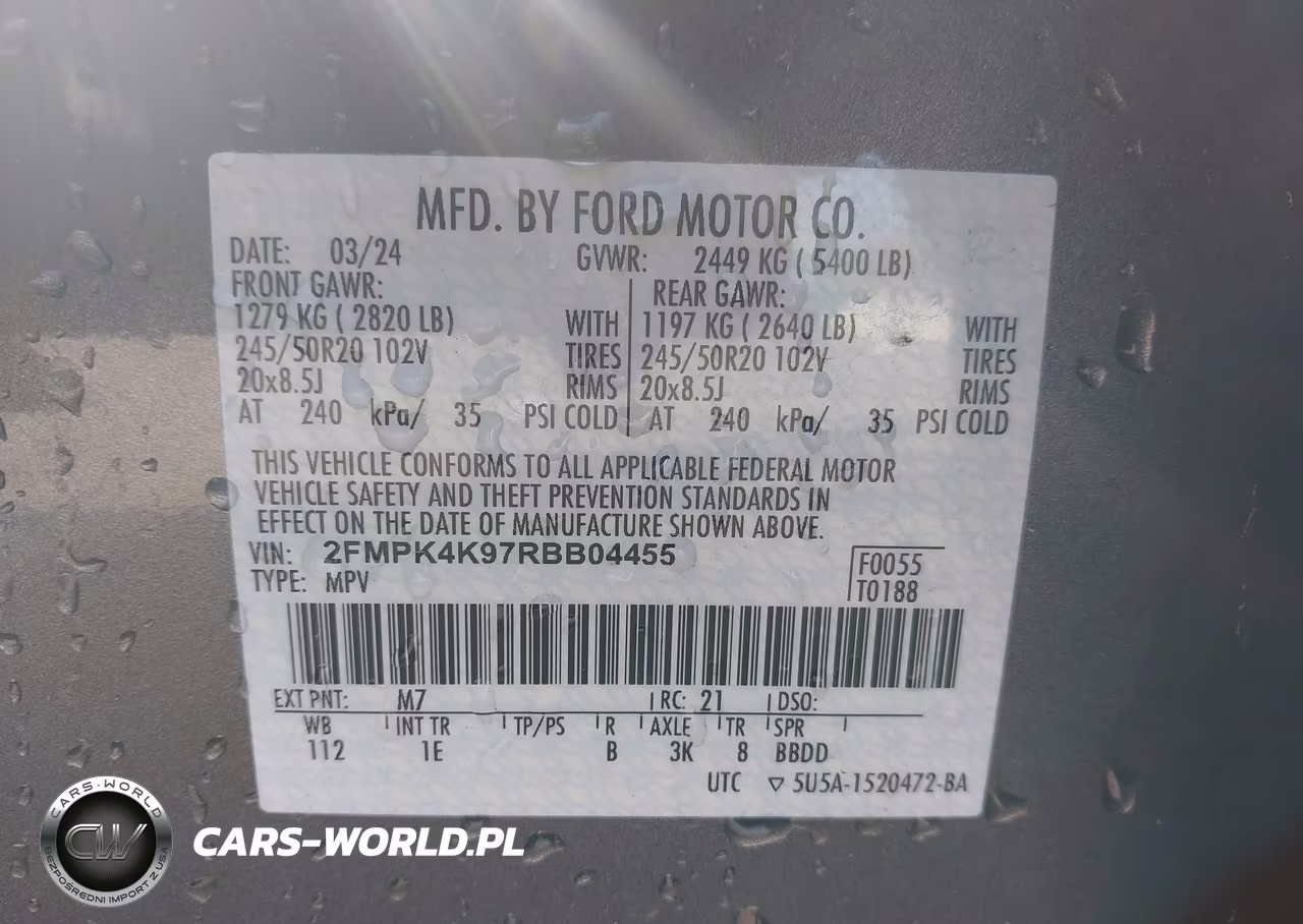 2024 Ford Edge Titanium VIN:2FMPK4K97RBB04455 - 9
