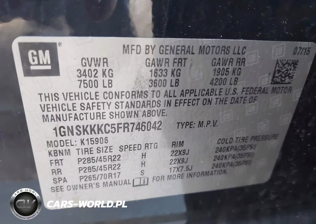 2015 Chevrolet Suburban 1500 Ltz VIN:1GNSKKKC5FR746042 - 9