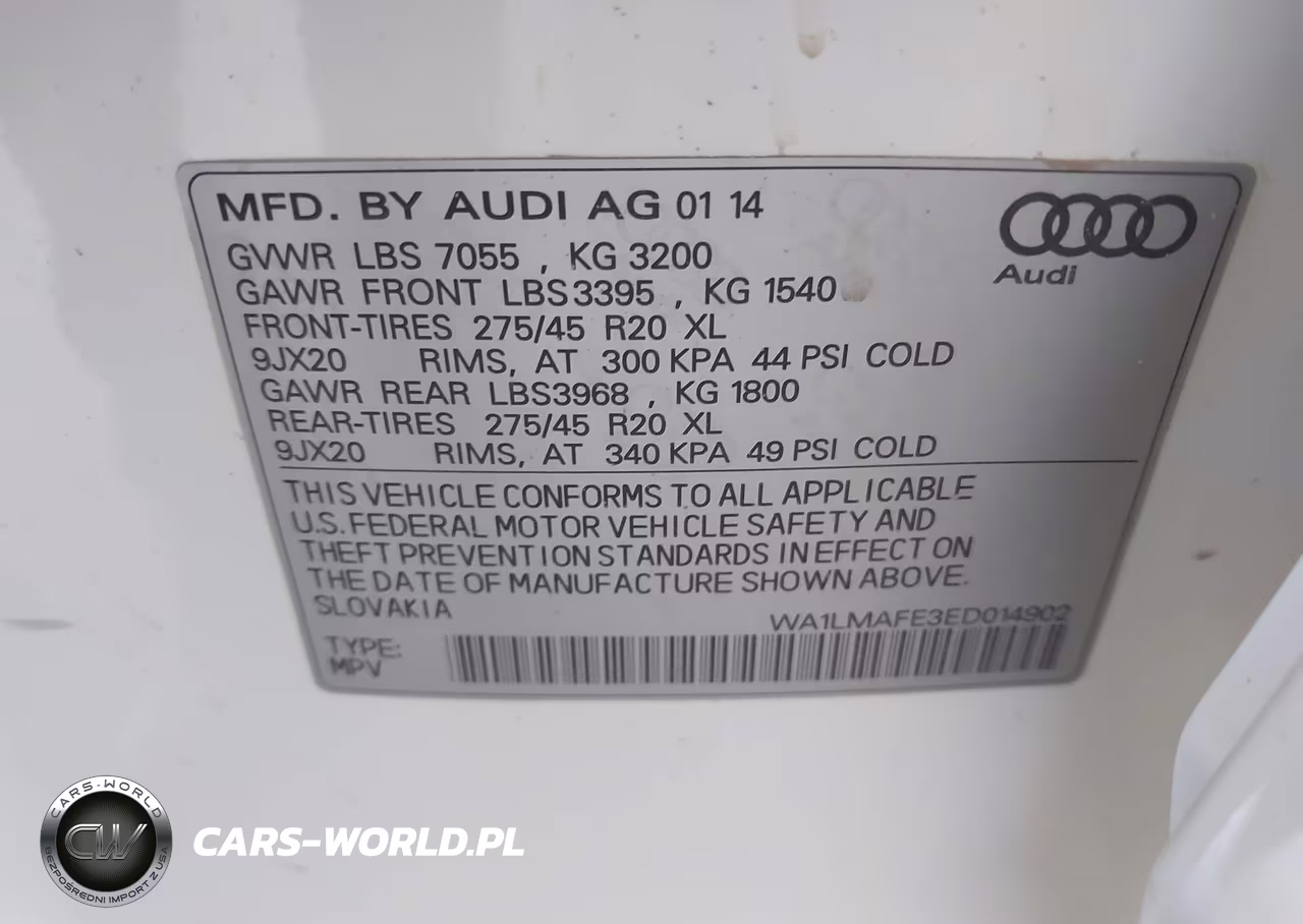 2014 Audi Q7 3.0 Tdi Premium VIN:WA1LMAFE3ED014902 - 9