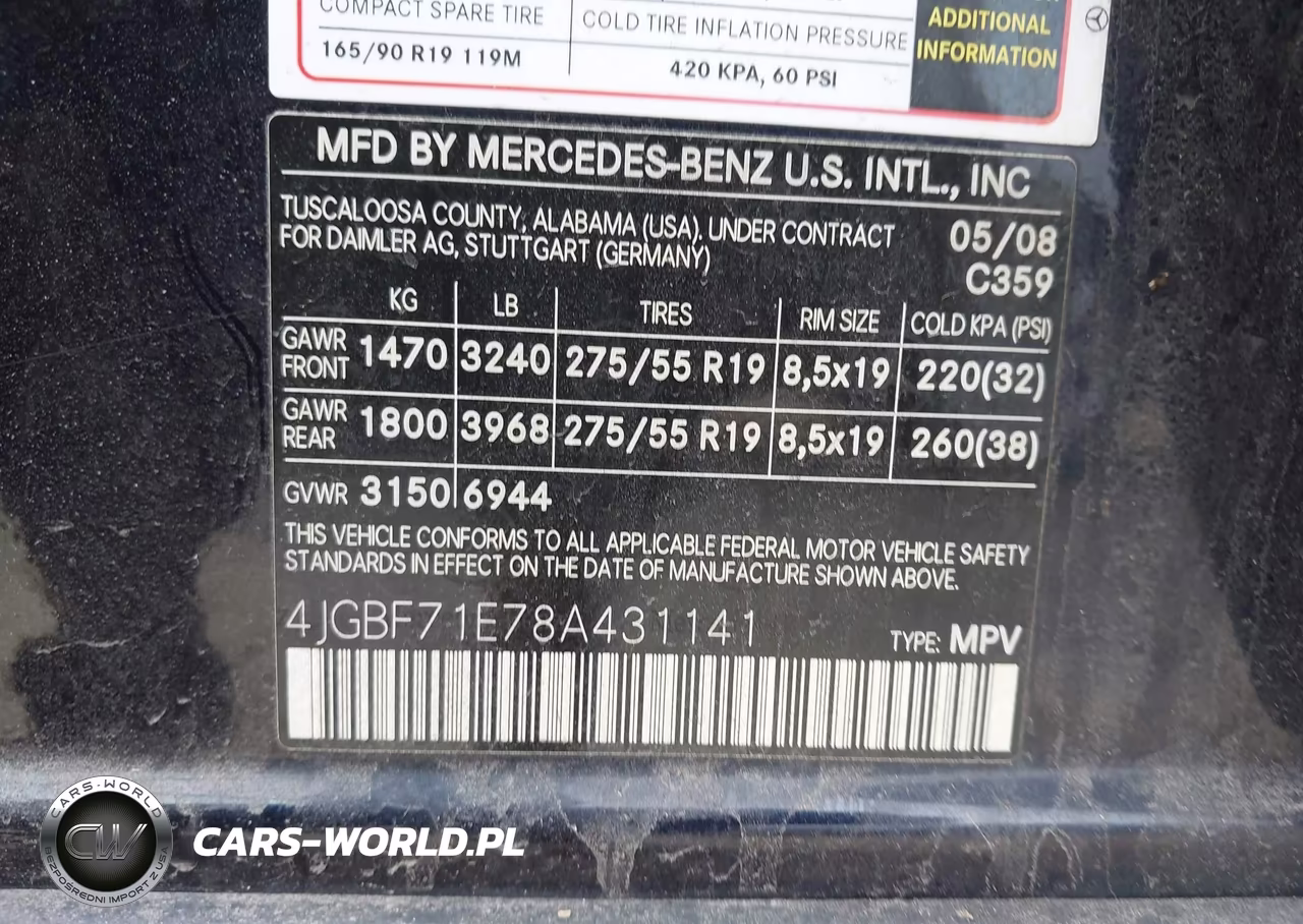 2008 Mercedes-Benz Gl 450 4Matic VIN:4JGBF71E78A431141 - 9
