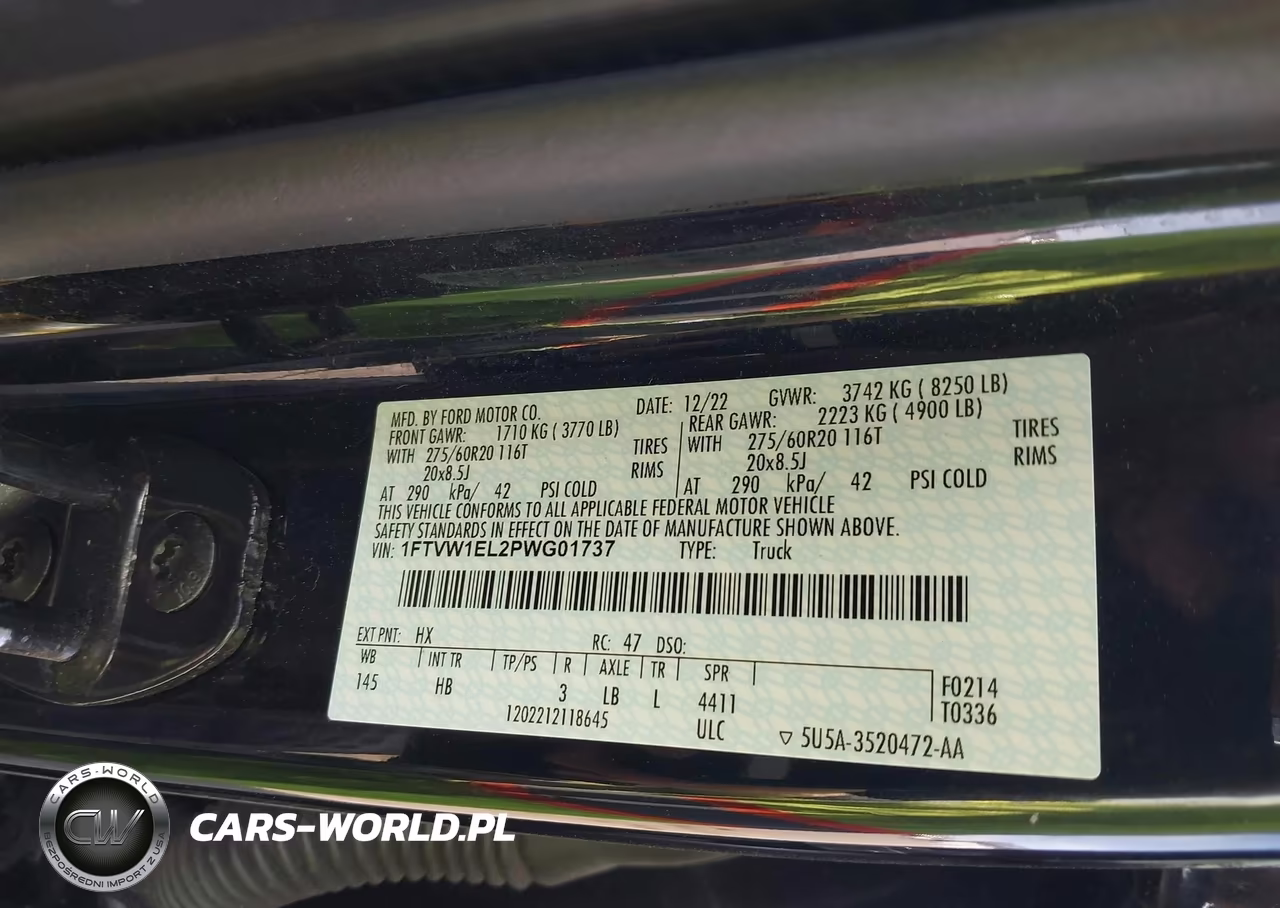 2023 Ford F-150 Lightning Lariat VIN:1FTVW1EL2PWG01737 - 9