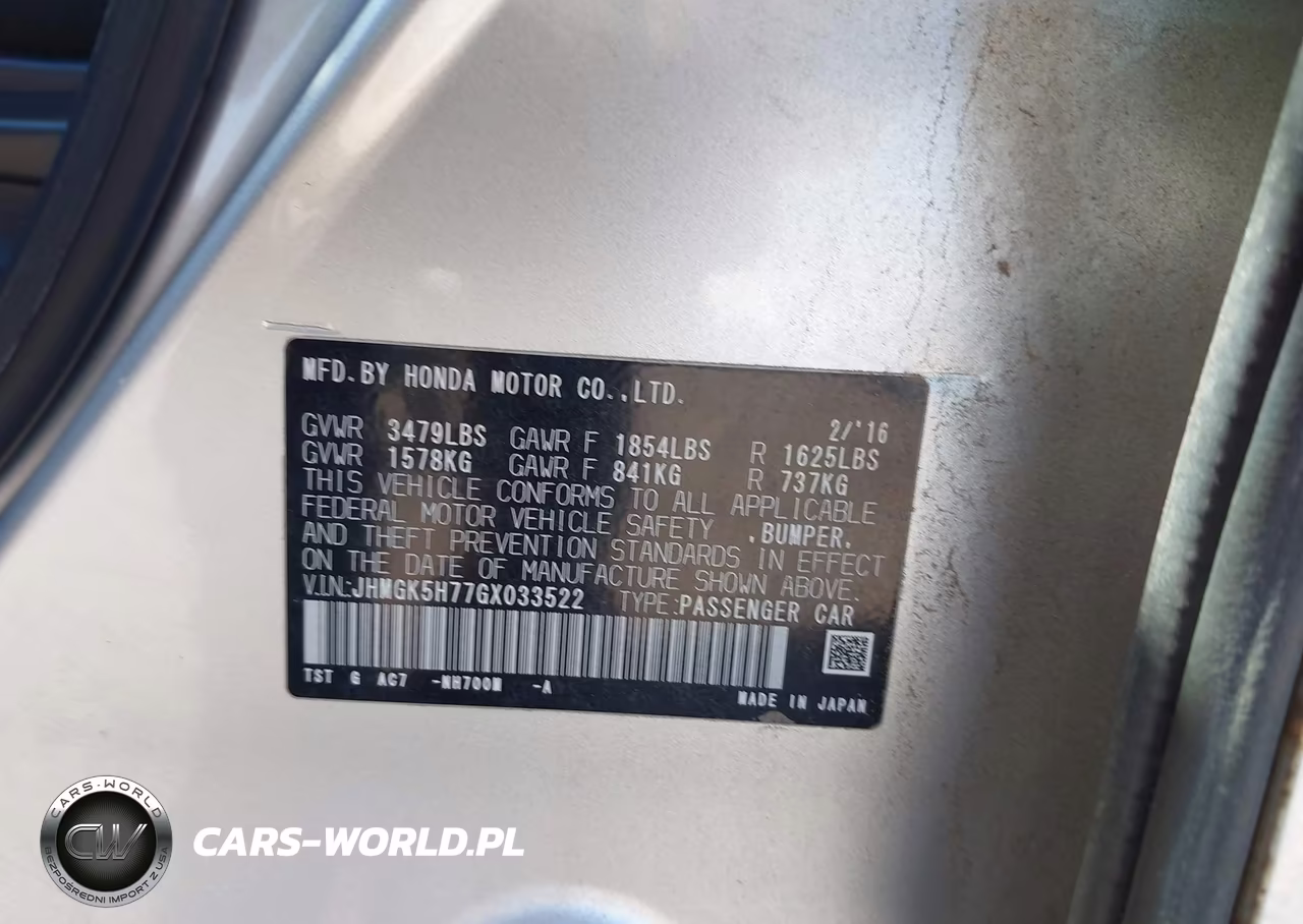 2016 Honda Fit Ex VIN:JHMGK5H77GX033522 - 9