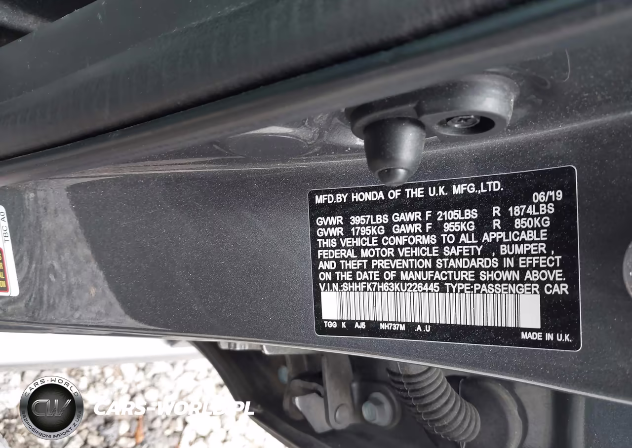 2019 Honda Civic Ex VIN:SHHFK7H63KU226445 - 9