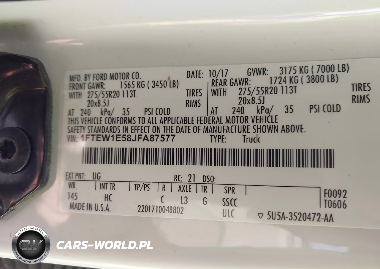 2018 Ford F-150 Lariat VIN:1FTEW1E58JFA87577 - 9