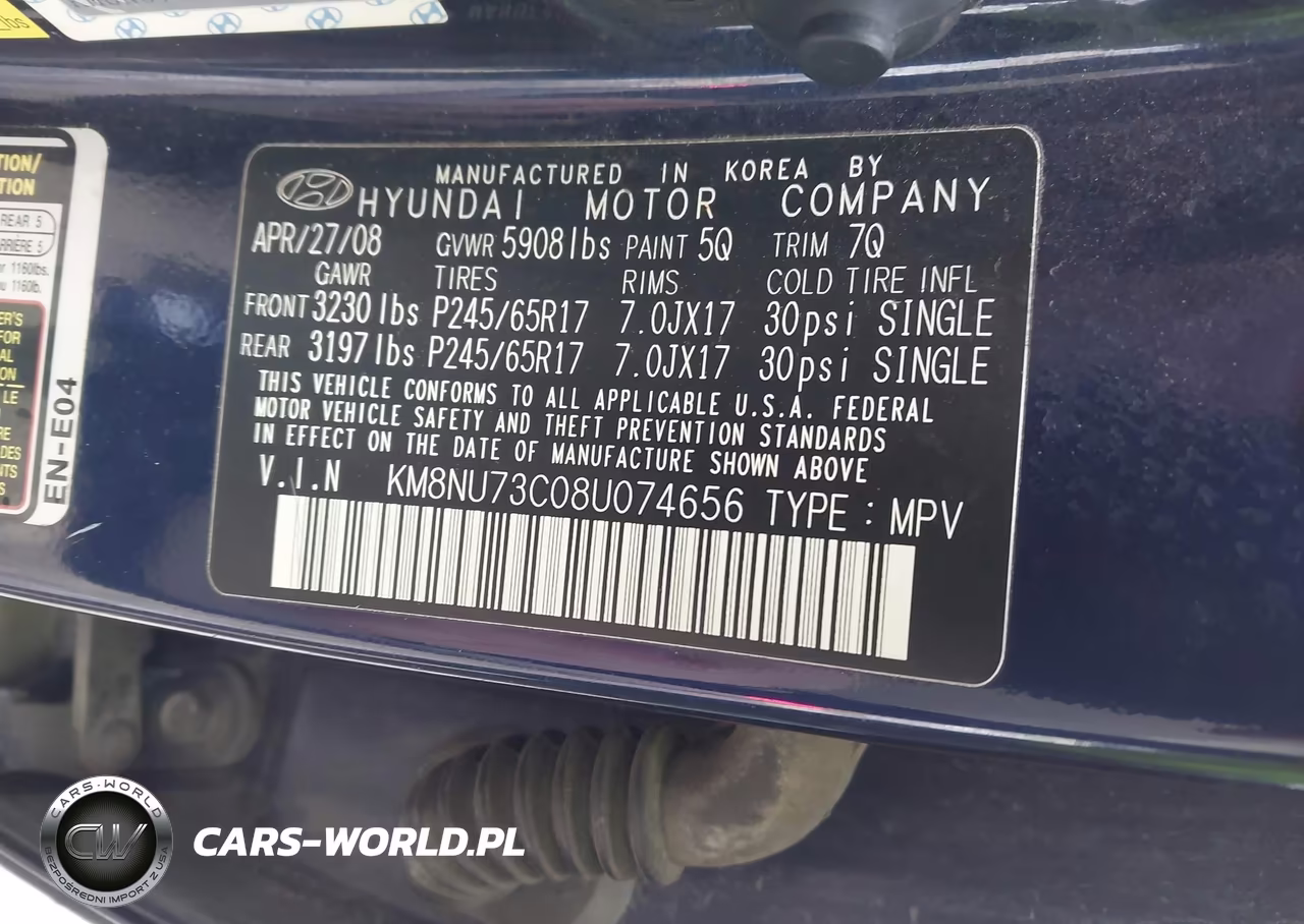 2008 Hyundai Veracruz Gls-Limited-Se VIN:KM8NU73C08U074656 - 9