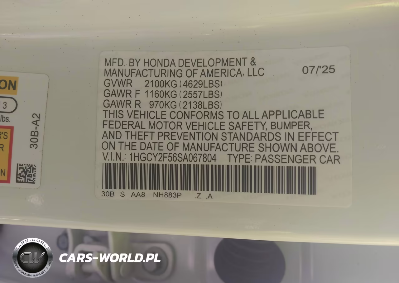 2025 Honda Accord Hybrid Sport VIN:1HGCY2F56SA067804 - 9