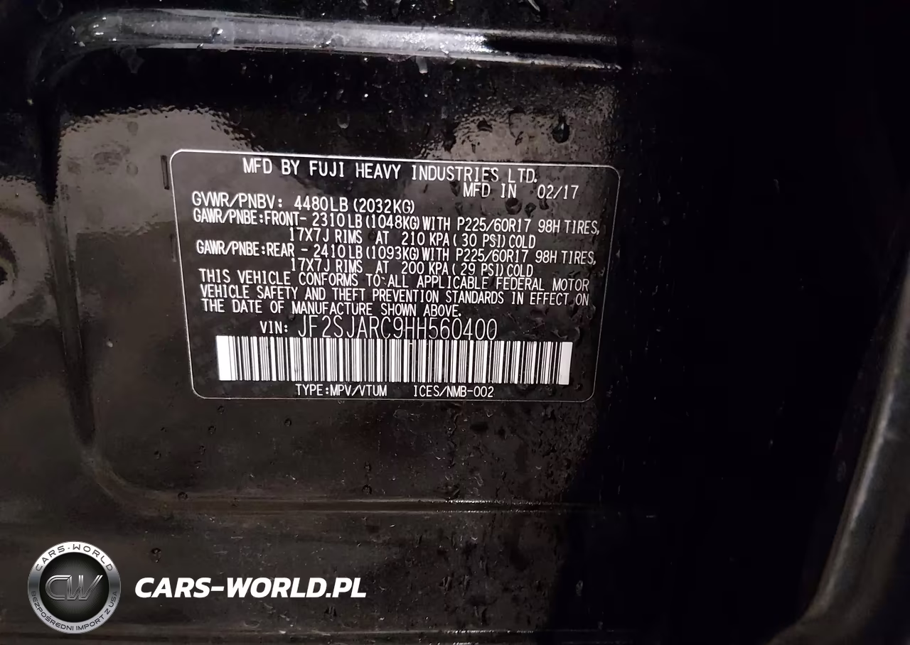 2017 Subaru Forester 2.5I Limited VIN:JF2SJARC9HH560400 - 9