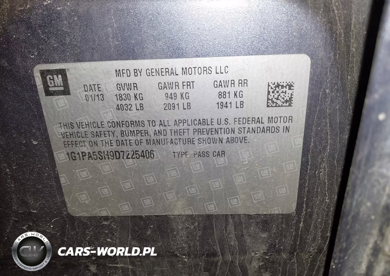 2013 Chevrolet Cruze Ls Auto VIN:1G1PA5SH9D7225406 - 9