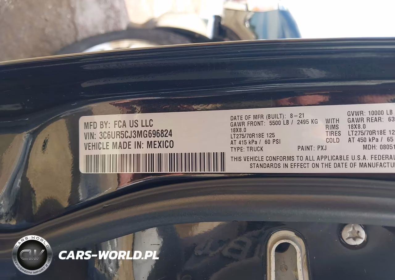 2021 Ram 2500 VIN:3C6UR5CJ3MG696824 - 9