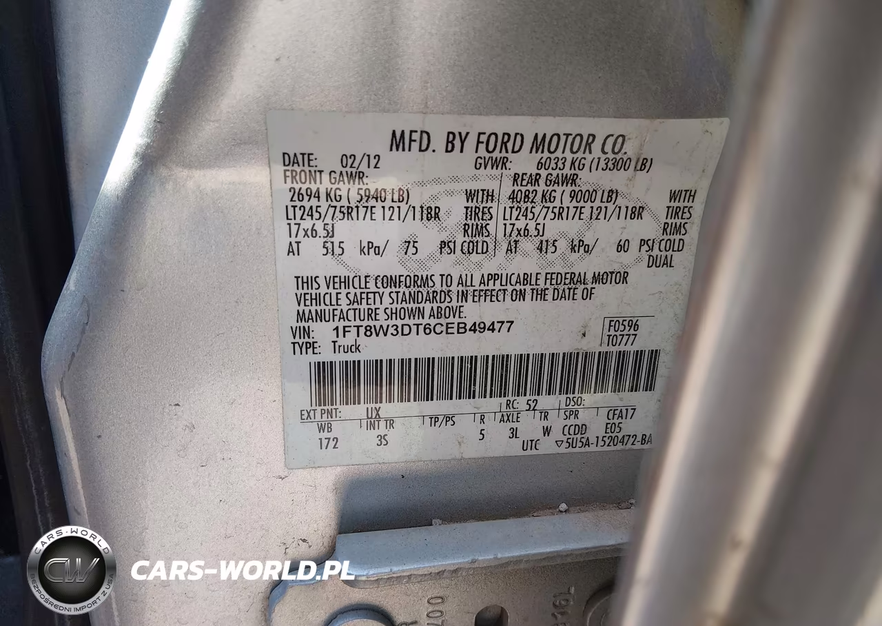 2012 Ford F-350 Xlt VIN:1FT8W3DT6CEB49477 - 8