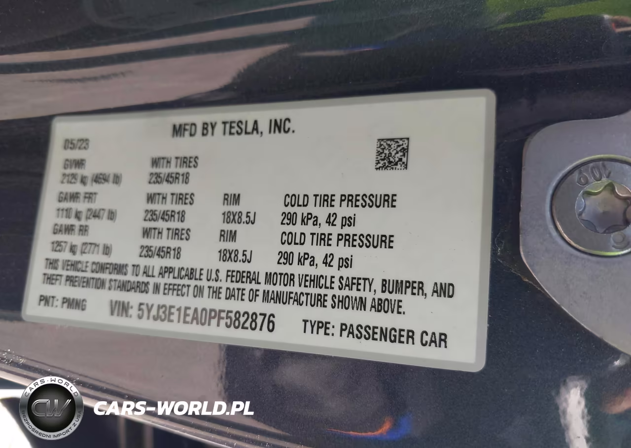 2023 Tesla Model 3 Rear-Wheel Drive VIN:5YJ3E1EA0PF582876 - 9