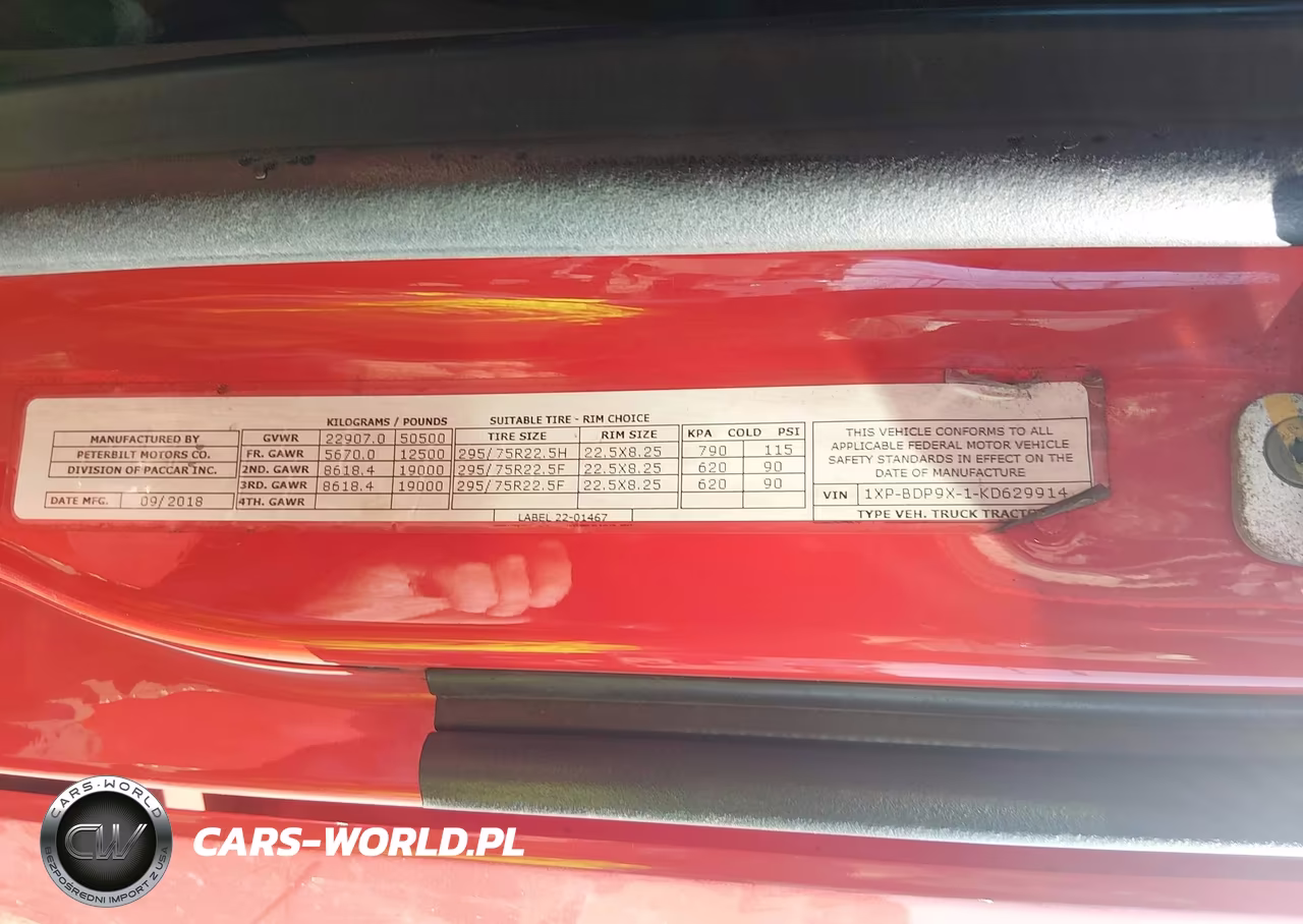 2019 Peterbilt 579 VIN:1XPBDP9X1KD629914 - 9