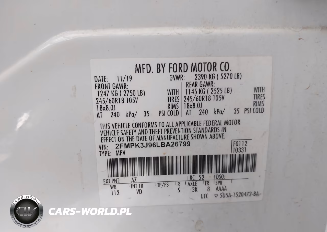 2020 Ford Edge Sel VIN:2FMPK3J96LBA26799 - 9