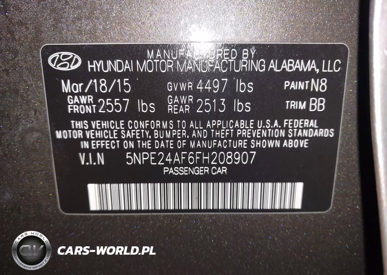 2015 Hyundai Sonata Se VIN:5NPE24AF6FH208907 - 9