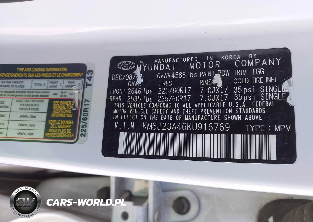 2019 Hyundai Tucson Se VIN:KM8J23A46KU916769 - 9