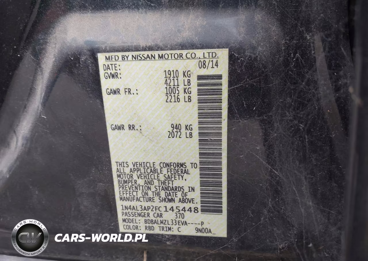 2015 Nissan Altima 2.5 Sv VIN:1N4AL3AP2FC145448 - 9