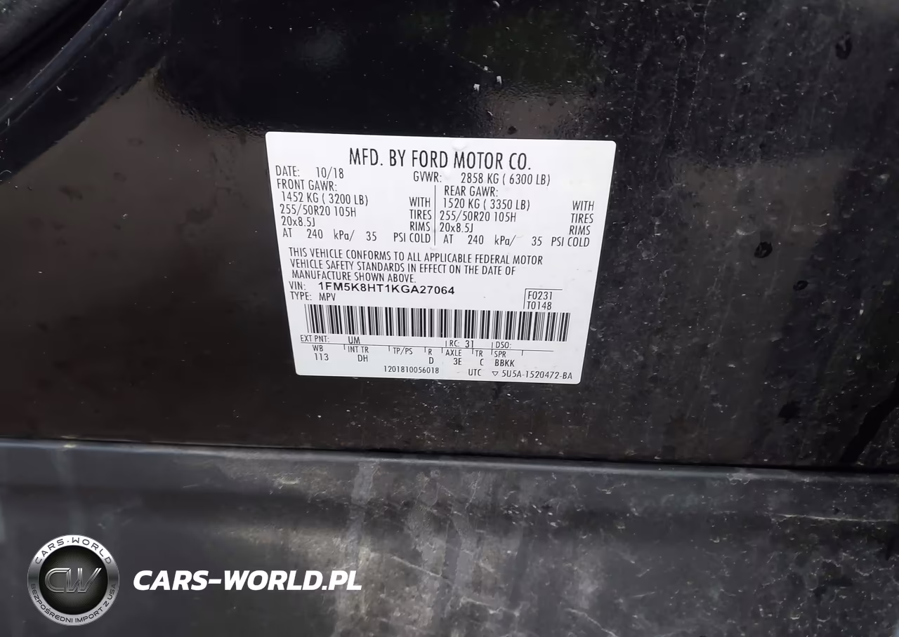 2019 Ford Explorer Platinum VIN:1FM5K8HT1KGA27064 - 9