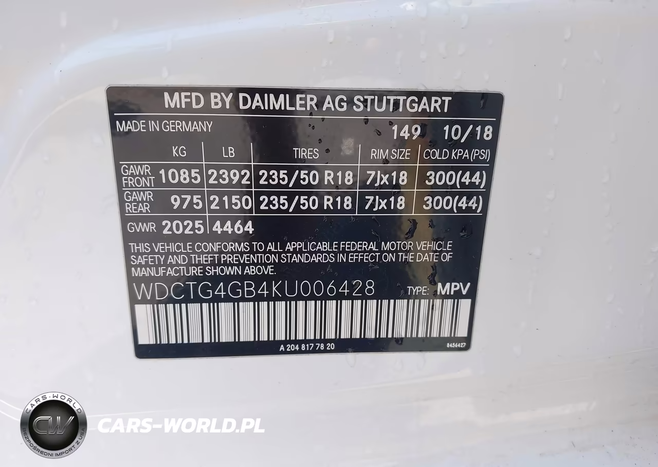 2019 Mercedes-Benz Gla 250 4Matic VIN:WDCTG4GB4KU006428 - 9