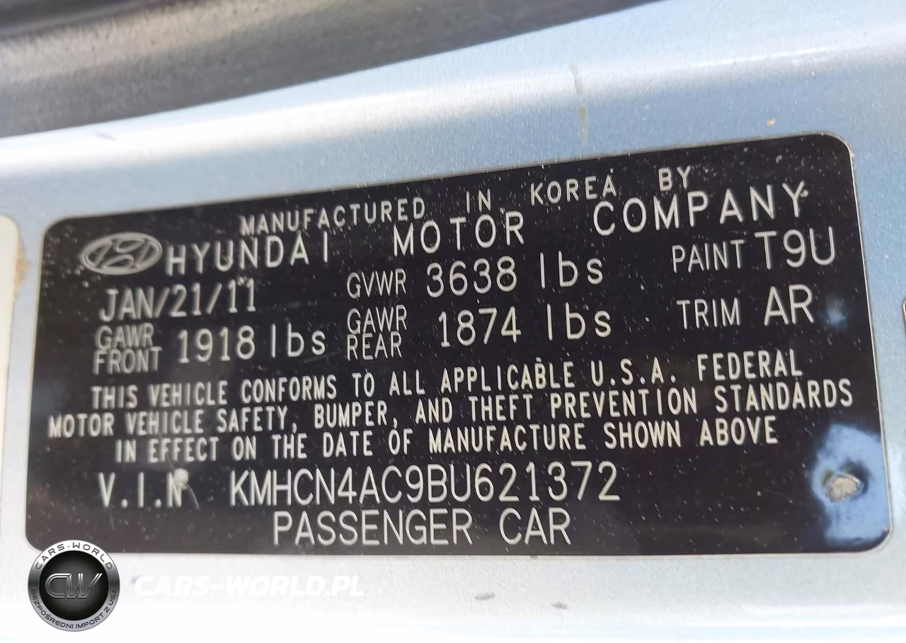 2011 Hyundai Accent Gls VIN:KMHCN4AC9BU621372 - 9