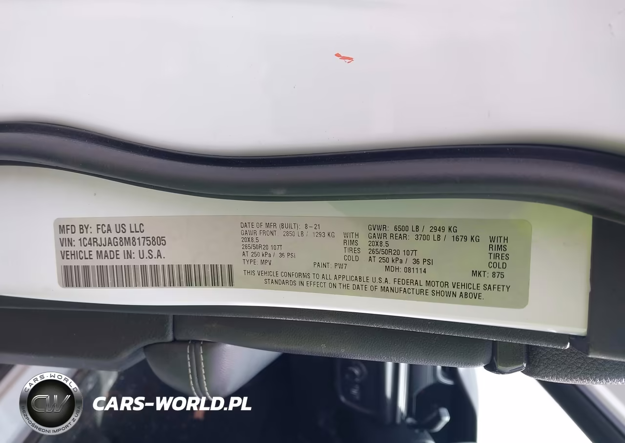 2021 Jeep Grand Cherokee L Altitude 4X2 VIN:1C4RJJAG8M8175805 - 9