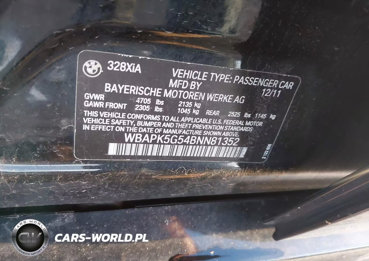 2011 BMW 328I xDrive VIN:WBAPK5G54BNN81352 - 9