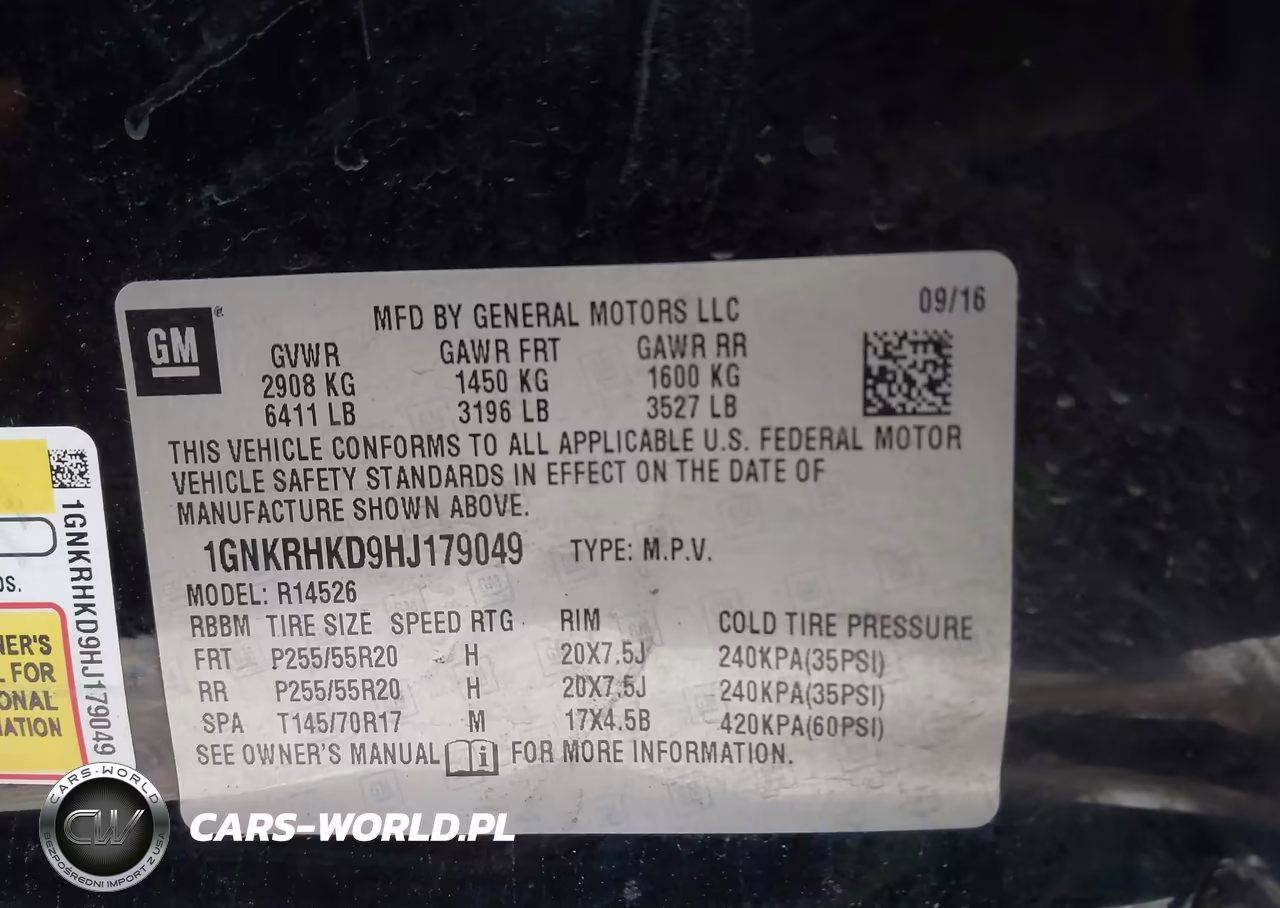 2017 Chevrolet Traverse 2Lt VIN:1GNKRHKD9HJ179049 - 9
